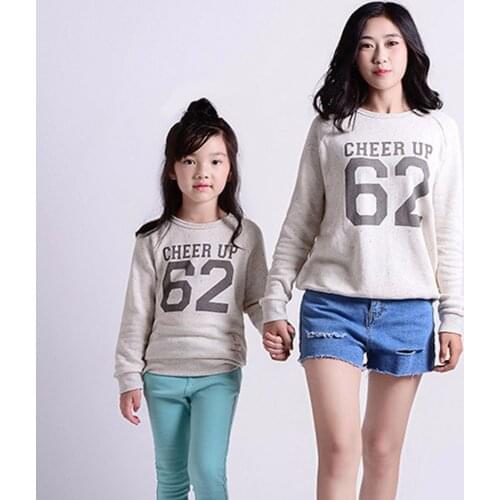 2021 Mother Daughter Matching Hoodies Family Look Tops Girls Sweaters Boys Top Tee Family Matching Outfits