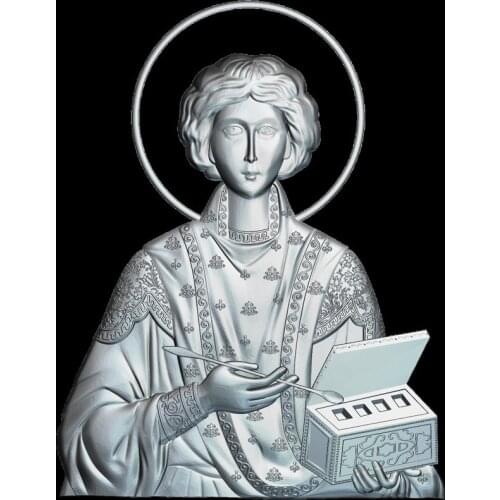 Panteleimon the Healer 3D model relief figure STL format Religion 3d model relief for cnc in STL file format