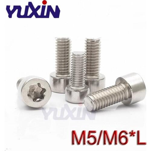 50Pcs/Lot DIN912 M5/M6*L A2-70 Stainless Steel 304 Cap Screws Torx Socket Cheese Head Small Bolts