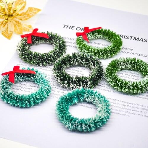 6 Mini handmade Christmas wreath Christmas home decorations Christmas tree DIY floral wedding artificial wreath pendant jewelry