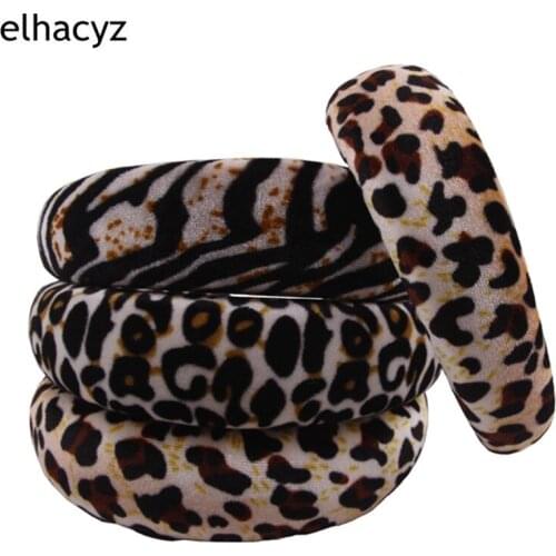 6pcs/lot Fashion Wide Sponge Leopard Hair Band Animal Pattern Headband Trendy Hair Band Hair Hoop Women Headwear Hair Accessory