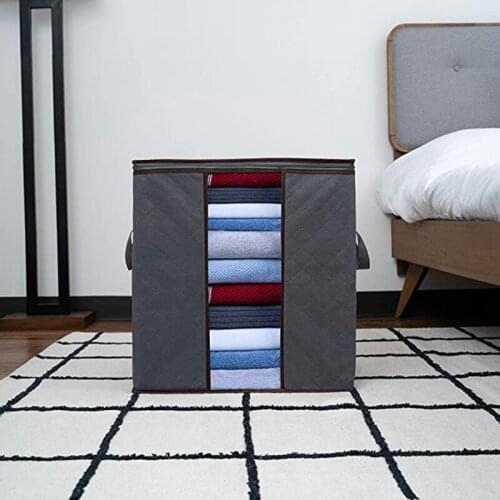 ABZS Professional Comforter Storage Bag 4PCS Large Capacity Organizer with Handle Thick Fabric for Clothes Blankets Bedding