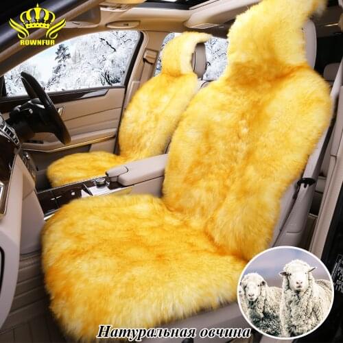 ROWNFUR 100% Natural fur Australian sheepskin car seat covers universal size accessories automobiles 5 colors 2016 new