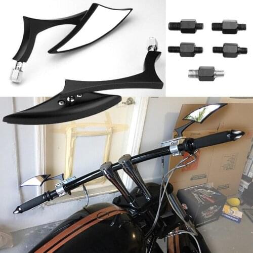 BOZXRX 1 pair Universal 8mm 10mm Motorcycle Aluminum Triangle Side Rearview Mirror for Harley Yamaha Kawasaki Honda Street Bike