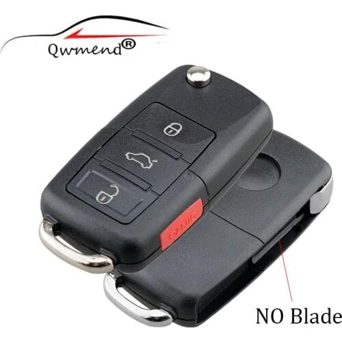 QWMEND 3Buttons Remote Key Shell Case For Vw Jetta Golf Passat Beetle Polo Skoda 2004-2011 Original Car Key Fob Without Blade
