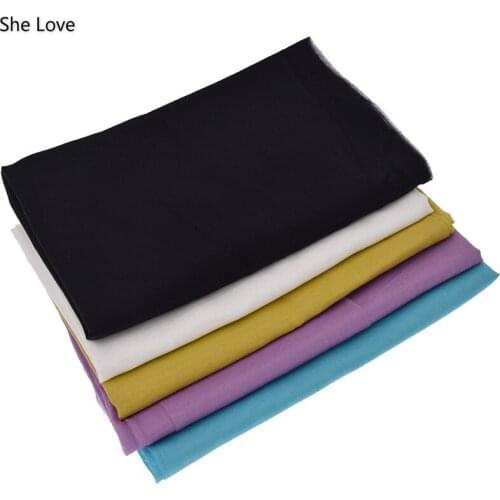 Chzimade 1M Solid Color Soft Silk Cotton Fabric Linning Material For Diy Sewing Clothing Garment Making
