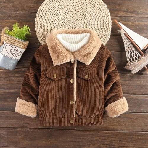 Infant Baby Girls Jackets Fashion Bebe Faux Fur Corduroy Outwear Jackets Toddler Children Clothing Baby Sport Jackets Coats