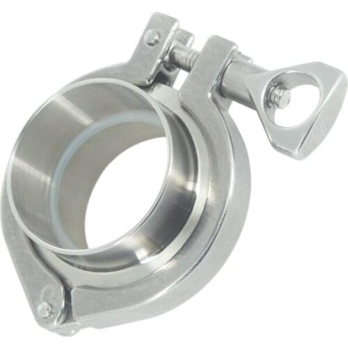 3" OD 76mm Sanitary Pipe Weld Ferrule OD 89MM Flange + 3" Tri Clamp + 3" PTFE Gasket Stainless Steel SS304 Pipe Fitting