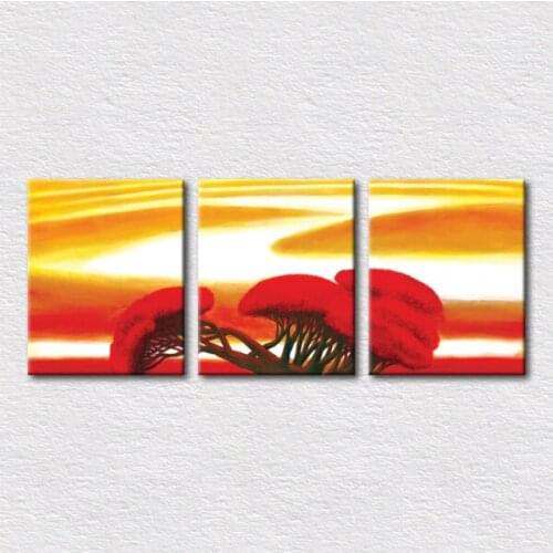 Canvas printed bright abstract landscape picture 3pcs together a set Free shipping wall pictures for living room