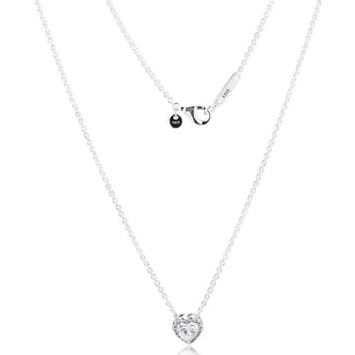 GPY Necklace Sparkling Heart Collier Necklaces Sterling Silver 925 Jewelry Women Collare Mujer Naszyjnik Colar Joyas de Plata