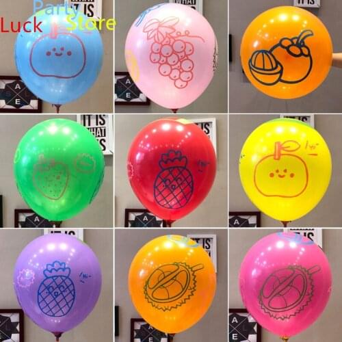 100Pcs 12inch Fruit Pineapple Grape Strawberry Pattern Latex Balloons Happy Birthday Gifts Decorations Wedding Party Supplies
