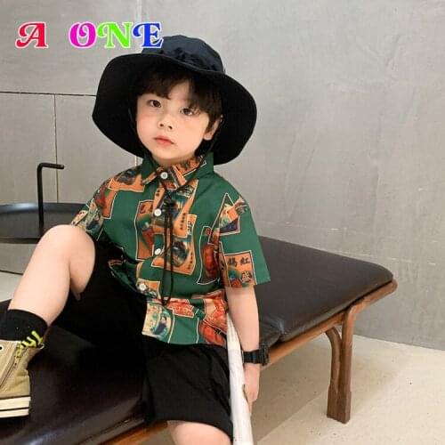 Summer Children Clothes Shirts for Boys Baby Shirt Baby Blouse Kids Blouse Fashion Cartoon Kids Clothing 2t To 12t YRS