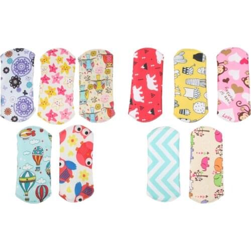 5PCS Bamboo Cotton Mama Reusable Menstrual Cloth Sanitary Pads Napkin Waterproof Regular Flow Women Feminine Hygiene Products