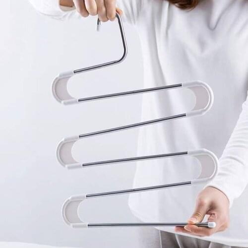 Multilayer Hanger Stainless Steel Clothing Storage Racks Home Clothing Storage Holder Racks Wardrobe Laundry Drying Rack