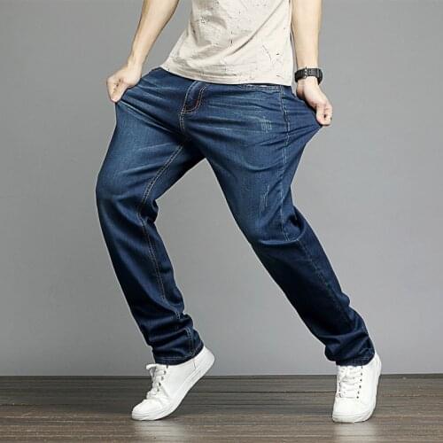 Mens Jeans Large Size 28-48 Stretch Cotton Comfortable Straight Jeans Mens Jeans 2018 New High Quality Mens Trousers