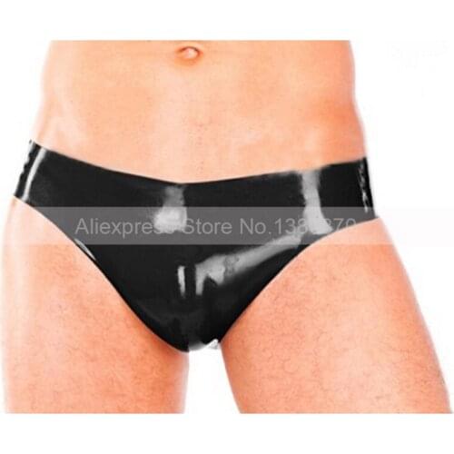 Handmade Male Latex Rubber Short with Back Hip Opened Latex Panties Plus Size Custom Made Briefs S-LPW113