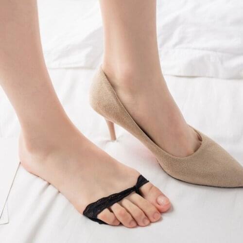 1 Pair High Heels Cushion Anti-Slip Silicone Dotted Invisible Women Forefoot Insole Pad Front Heel Socks Half pad