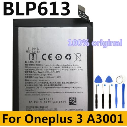 New Original High Quality Battery 3000mAh For OnePlus 3 One Plus 3 BLP613 Mobile Phone Battery + Free Tools