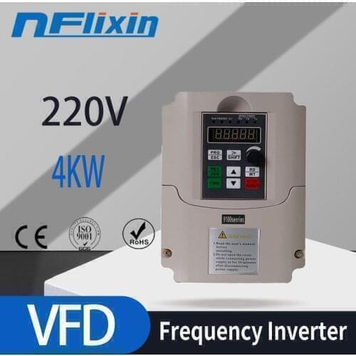 0.75KW/1.5KW/2.2KW/3KW/4KW/5.5KW/7.5KW Single-phase Inverter Output 3-Phase VFD Frequency Converter Adjustable Speed 220VAC 50Hz