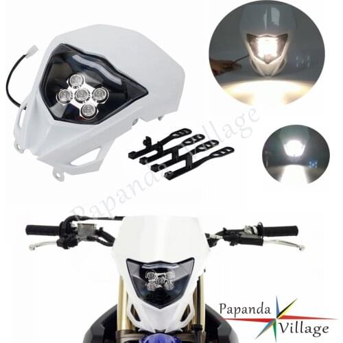Enduro Supermoto Dirt Bike Headlight Fairing Dual Sport LED Motorcycle Head Light Mask For Yamaha WR 450 250 YZ FX TTR Universal