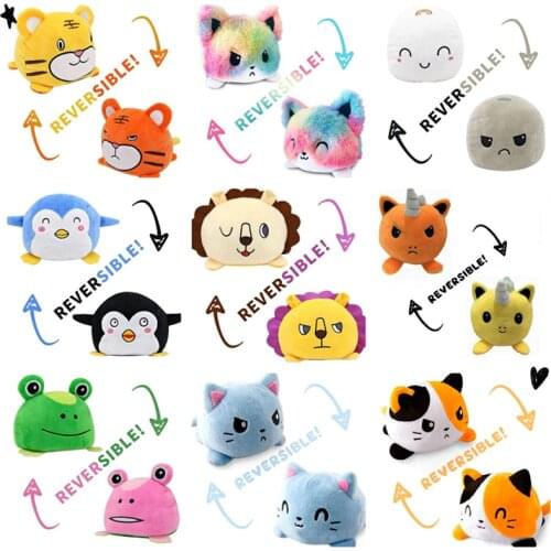 21 Styles Reversible Cat Kids Plushie Plush Animals Cute Toys Panda Tortoise Double Sided Flip Doll Plush Doll Toys