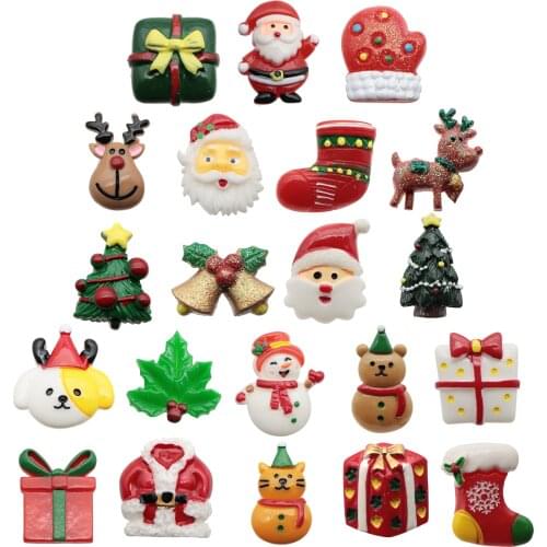 Deer Reindeer Snowman 3d Resin Christmas Day Flatback Cabochon Scrapbook Kawaii DIY Embellishments Accessories,1Yc19327