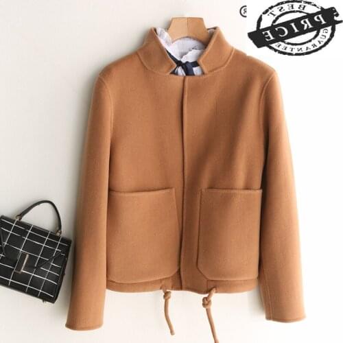 Wool Winter 100% Coat Women Autumn Clothes 2021 Elegant Vintage Cashmere Jacket Ladies Short Woolen Jackets Hiver LW161a