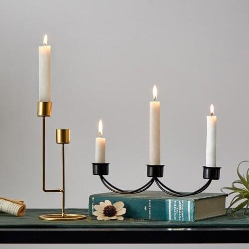 Wedding Gold Candle Holder Gift Small Modern Living Room Candle Holder Centerpieces Bougeoir En Verre Home Decoration DL60ZT