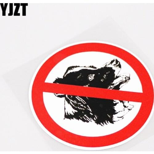 YJZT 10.6CM*10.6CM Personality Border Collie Dog Forbidden Sign Car Sticker Decal PVC 13-0979