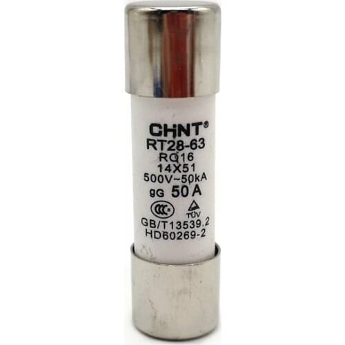 10pcs/lot CHINT RT28-63 (RO16) 4A 6A 10A 16A 20A 25A 32A 40A 50A 63A Fuse Link 14X51 Fuse Fusible Core