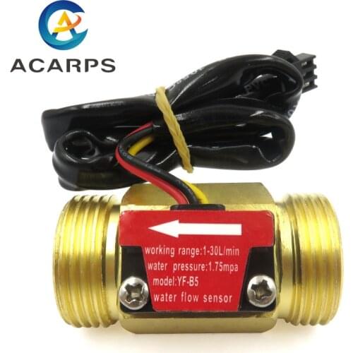 3/4" Brass Male Thread Water Flow Sensor Flowmeter Hall Flow Sensor Water Control Liquid Flow 1-60L/min 2.0MPa Sensor Switch