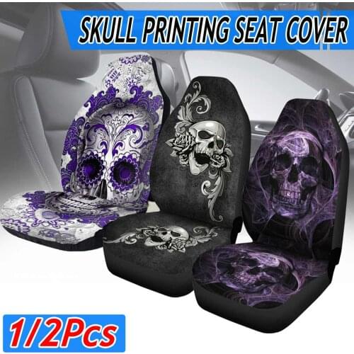 3D Skull Print Front Car Seat Cover Universal Protector Cushion Full For Most for SUV Accessories