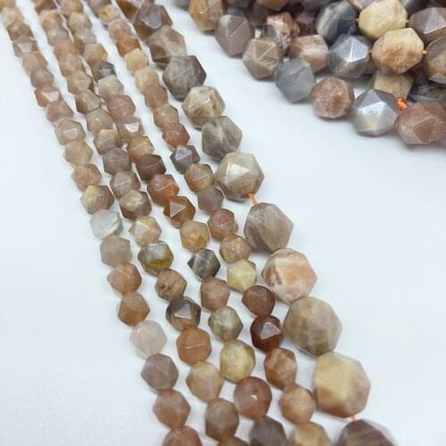 6-10mm Natural Round Cut Yellow Sunstone Gem Loose Bead DIY Stone Bead Bracelet Necklace Earring Jewelry Making Multifaceted