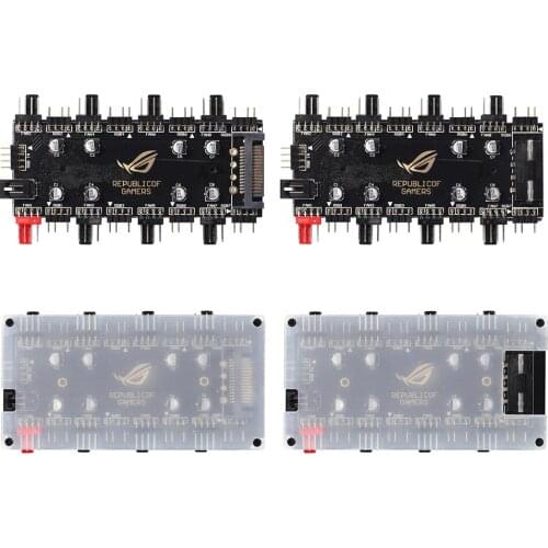 12V 4-Pin RGB AURA 5V 3-Pin ARGB RGBW Cable Distributor Hub Box With Extension Cord Adapter LED Light With PC RGB Fan Cooler