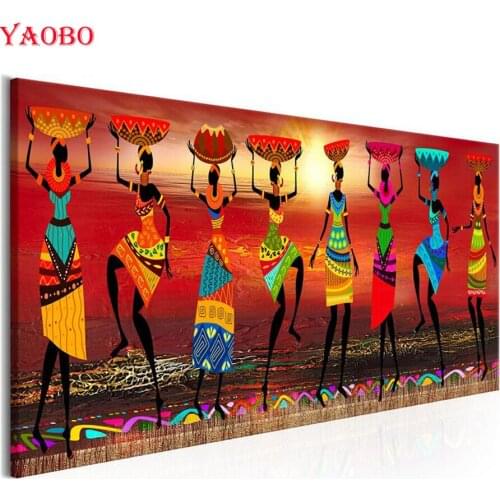 Full Square/Round Drill 5D DIY Diamond Painting African woman dance diamond Embroidery Cross Stitch Mosaic Painting Home Decor