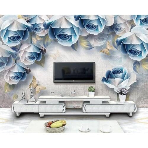 Customized large wallpaper European style retro rose 3D embossed TV background wall living room bedroom decoration painting обои