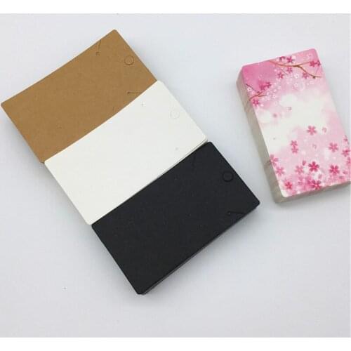 100pcs Fashion Pink Cherry Blossom Jewelry Display Necklace Package Cards Kraft Pendant display Tag 9x5cm