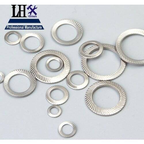 YP271 100PCS Double-sided Tooth Lock Washer Knurled Washer 304 Stainless Steel Anti-loose Non-slip M3 M4 M5 M6-M20 c