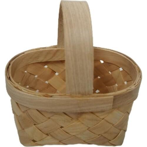 Eco-Friendly Durable Wooden Woven Basket Sundries Storage Organizer Plant Rattan Box Gifts Candy Container Supplies Products