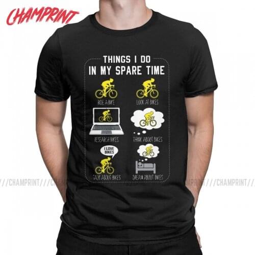 Men T-Shirt Things I Do In My Spare Time Cycling Bike Bicycle Vintage Cotton Tees Short Sleeve T Shirt Clothing Graphic Printed