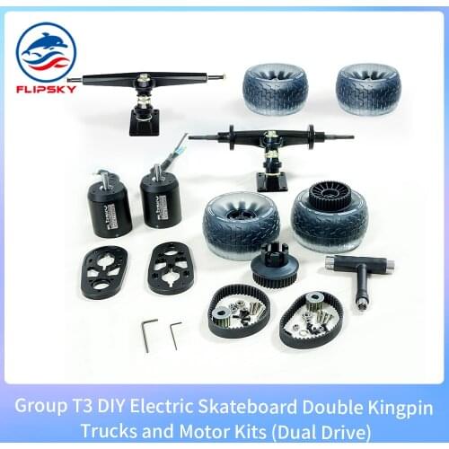 Brushless Motor 6374 /6354 with 12"Double Kingpin Trucks Group T3 and Dual Drive Motor Kits For Electric Skateboard |Flipsky