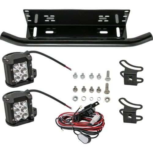Trucks Front Bumper License Plate 18W LED Light Bar Mount Bracket Kit For Subaru