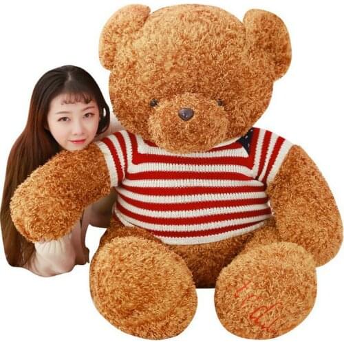 60/80/120cm Cute doll teddy bear plush toys sleep bear puppet stuffed PP Cotton plush animals birthday gift for baby