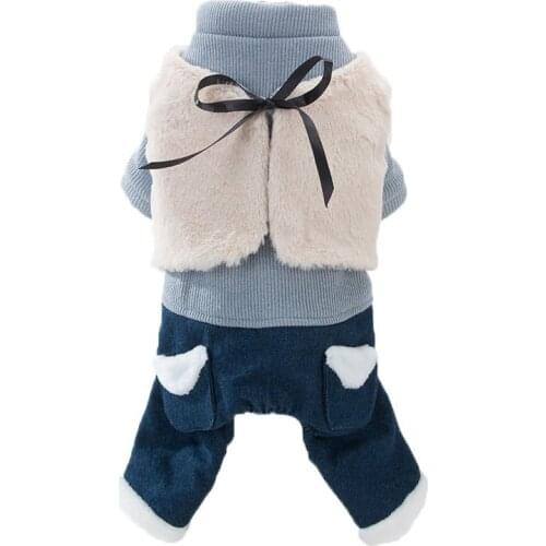 Cute Warm Winter Pet Dog Clothes Soft Cotton Four-Legs Hoodies Outfit Dogs Sweater Clothing Coat Jacket Pets Christmas Clothing