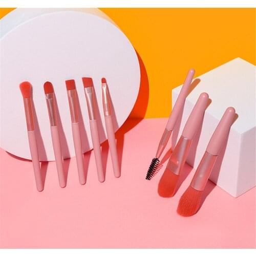 8 Pcs Mini Travel Portable Soft Makeup Brushes Set Eye Shadow Foundation Powder Eyelash Lip Concealer Blush Brush Cosmetic Kit