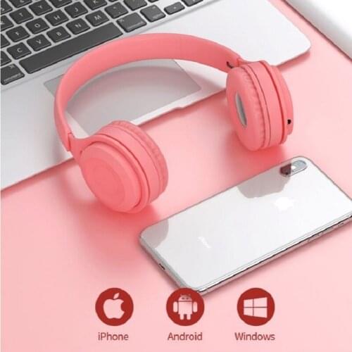 2021 new product Macaron head-mounted wireless bluetooth headset mini version game subwoofer stereo headset headset universal