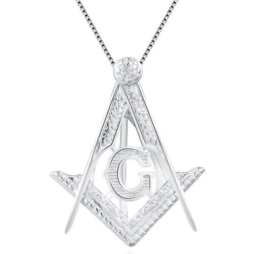 CLUCI Silver 925 Free-Mason Symbol Shaped Women Jewelry 925 Sterling Silver Charms Pendant Pearl Locket SC107SB