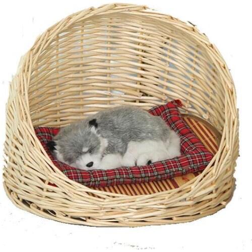 Rattan cat nest dog nest willow cat house cat house villa Teddy small kennel cat cage four seasons universal removable and