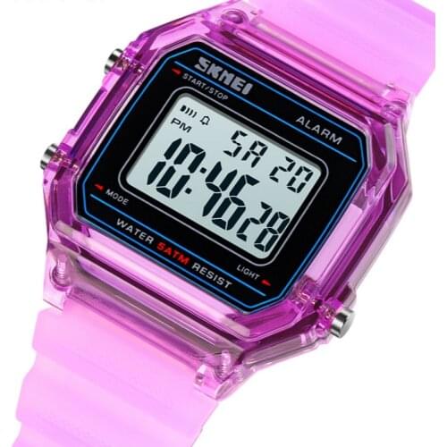 SKMEI 1698 Men Women Digital Watches Creative Transparent Case Strap Boys Girls Sport Wrist Watch Alarm Hour reloj 1698