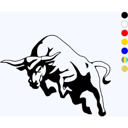 CK2099#20*14.7cm angry bull funny car sticker vinyl decal silver/black car auto stickers for car bumper window car decorations